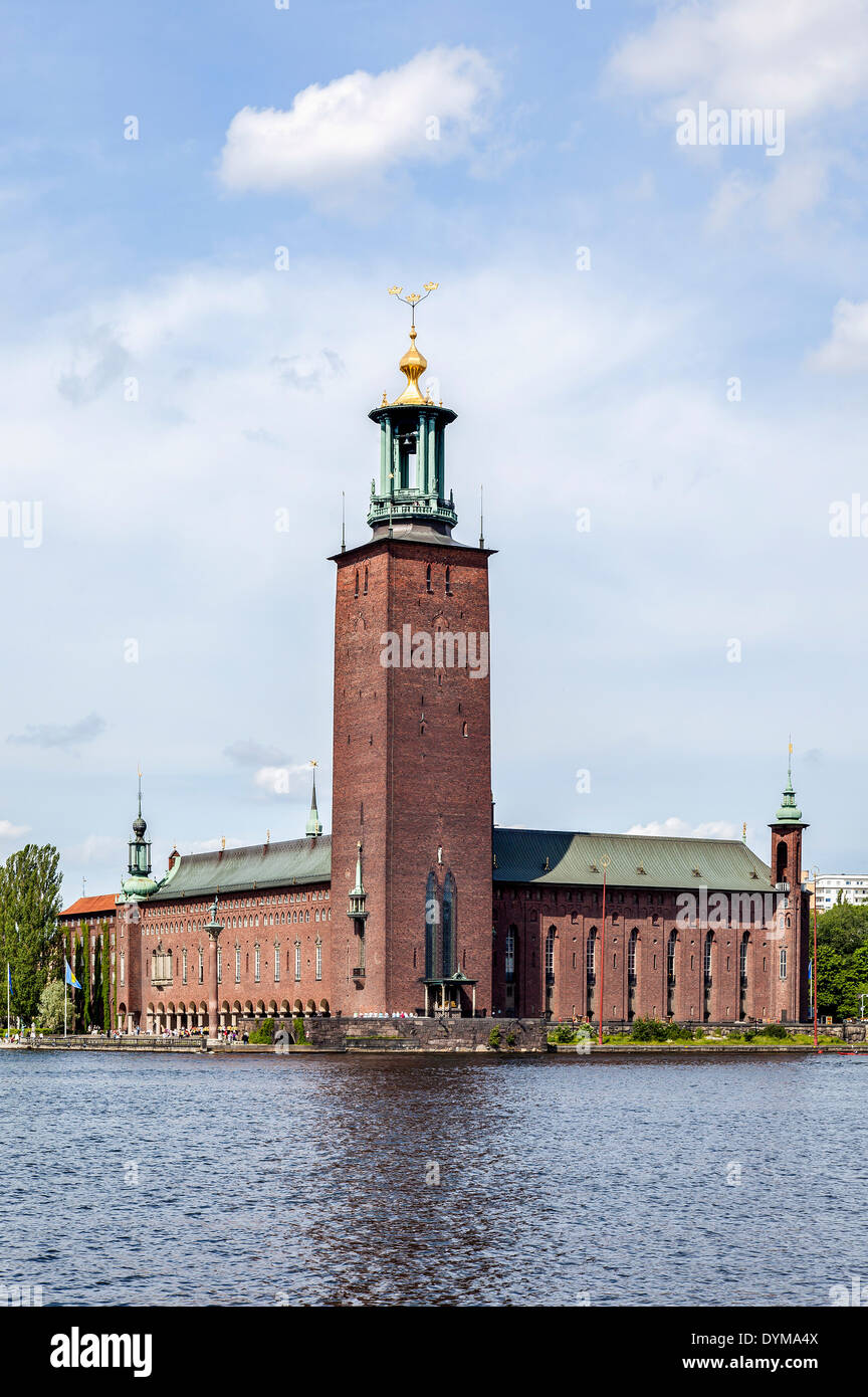 Rathaus von Stockholm, Stockholms Stadshus, Stockholm, Stockholms län, Schweden Stockfoto
