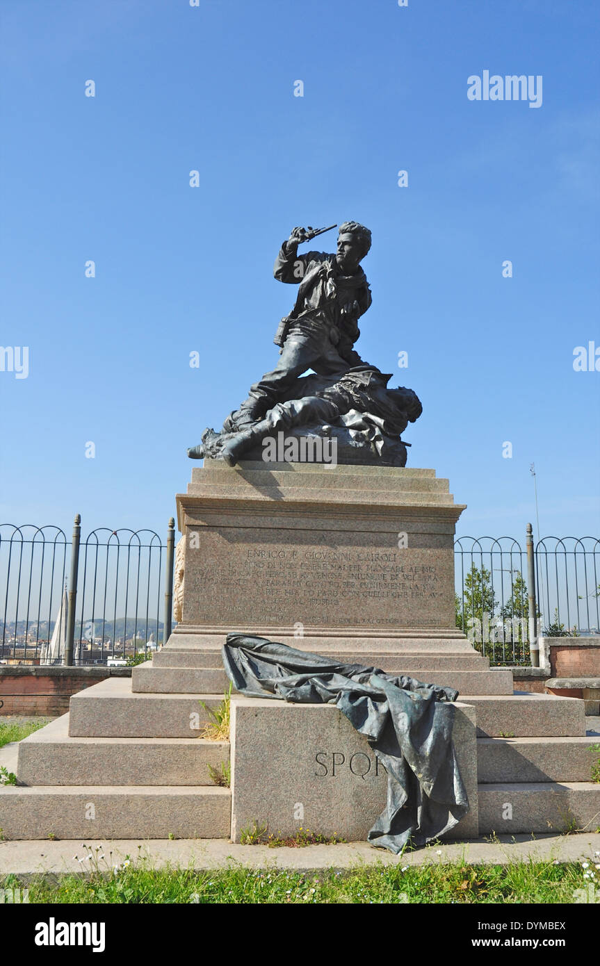 Enrico E Giovanni Cairoli Denkmal von Ercole Rosa in der Nähe der Gärten der Villa Borghese, Rom, Italien Stockfoto