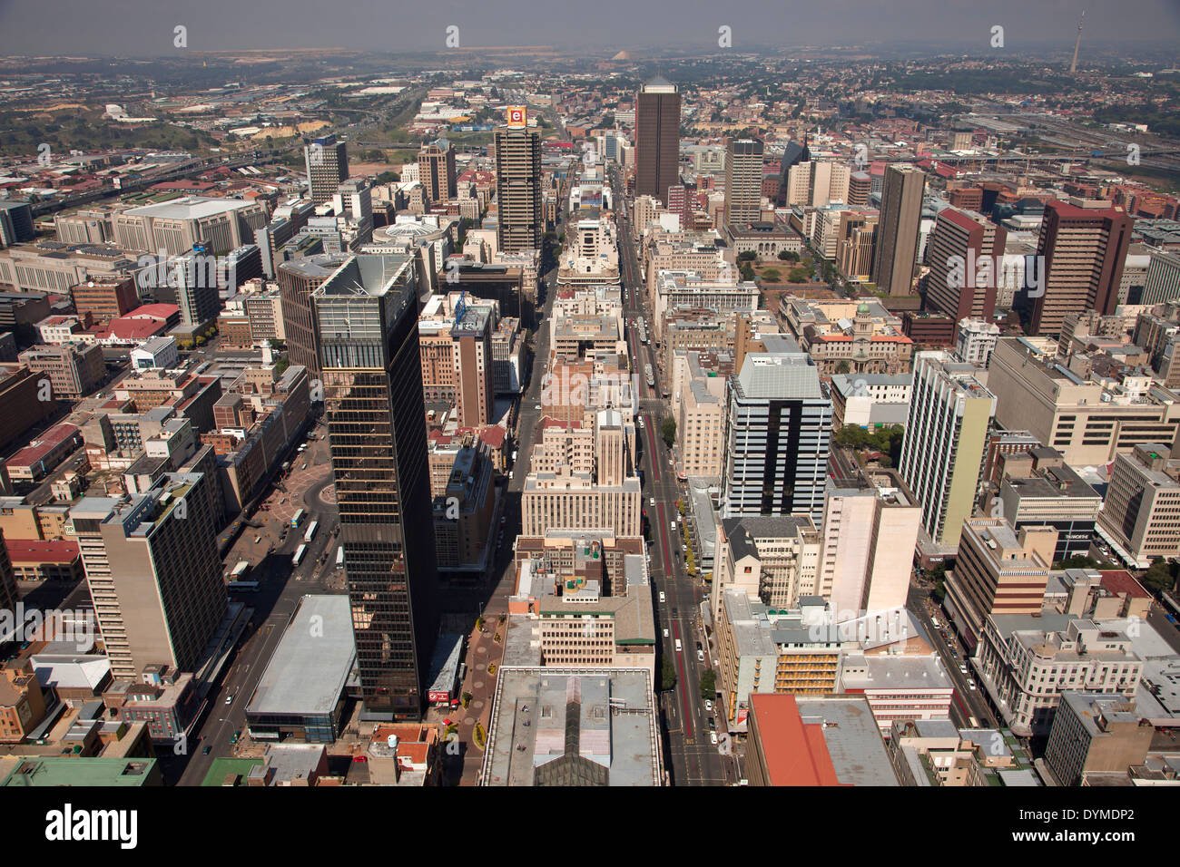 Blick auf zentrale Johannesburg und CBD von Carlton Center Johannesburg, Gauteng, Südafrika, Afrika Stockfoto