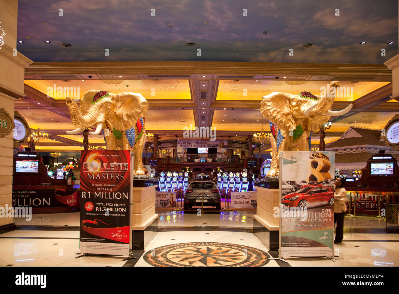 Gold Reef City Casino und Hotel Foyer in Johannesburg, Gauteng, Südafrika, Afrika Stockfoto