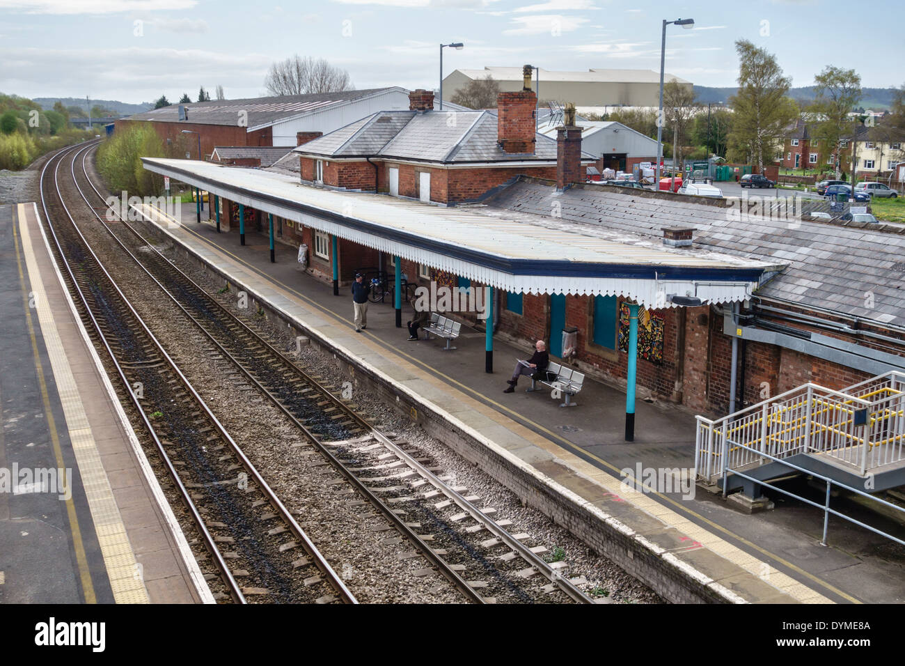 Bahnhof Leominster, Herefordshire, Großbritannien. Verwaltet von Transport for Wales (TFW) Stockfoto