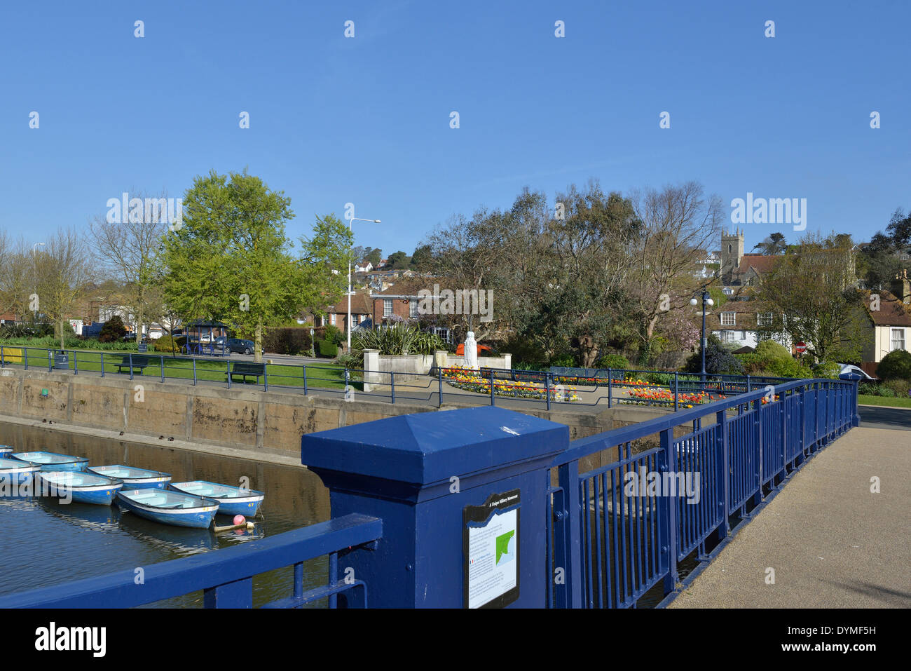 Hythe, Kent gesehen vom Royal Military Canal Fußweg. England, Großbritannien Stockfoto