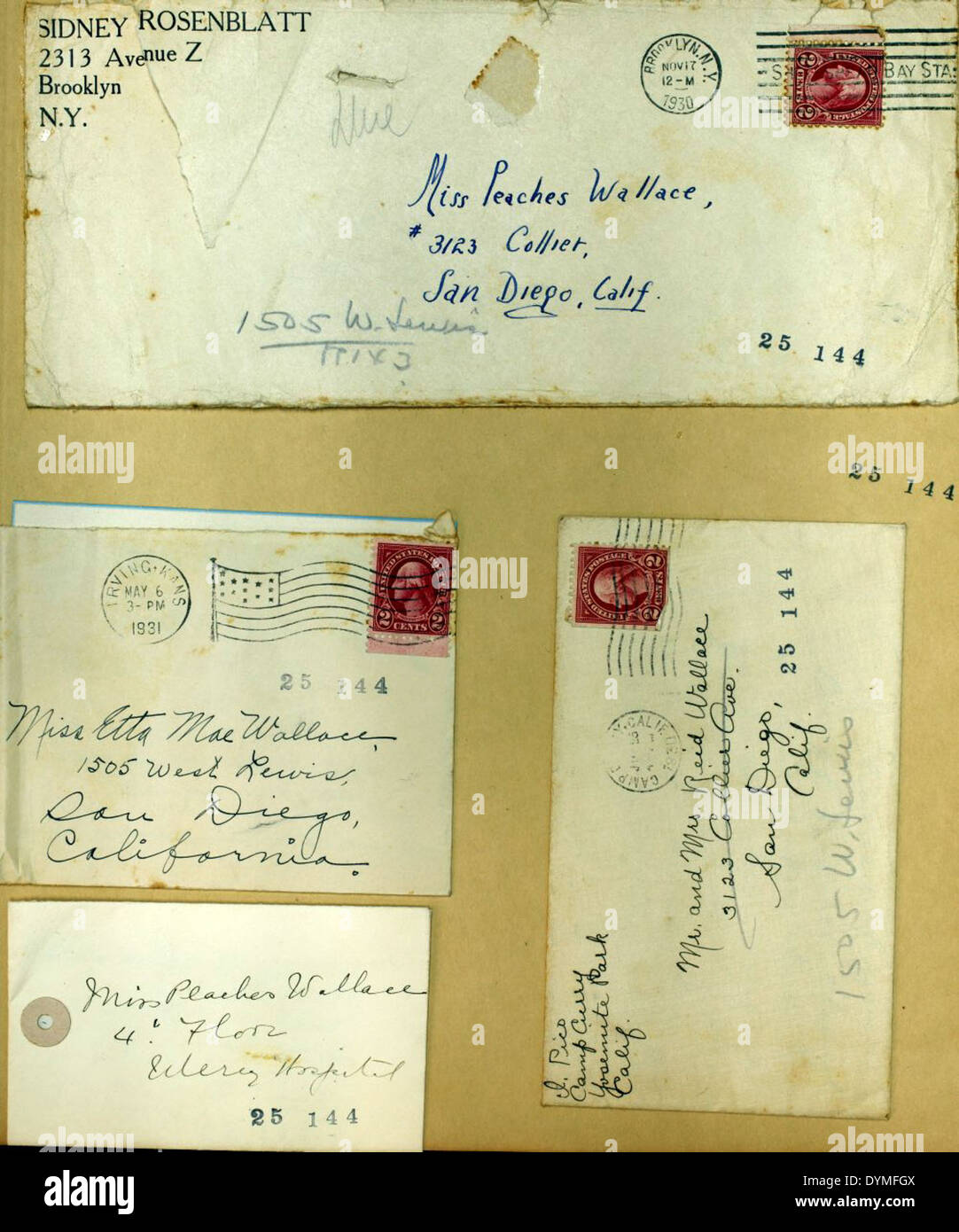 Pfirsiche Wallace, eine Pionierin der Aviatrix, ist auf diesem Foto des AL108-Albums zu sehen. Bekannt für ihre Beiträge zu Frauen in der Luftfahrt, war sie eine der bemerkenswerten weiblichen Piloten in der Luftfahrt des frühen 20. Jahrhunderts. Stockfoto