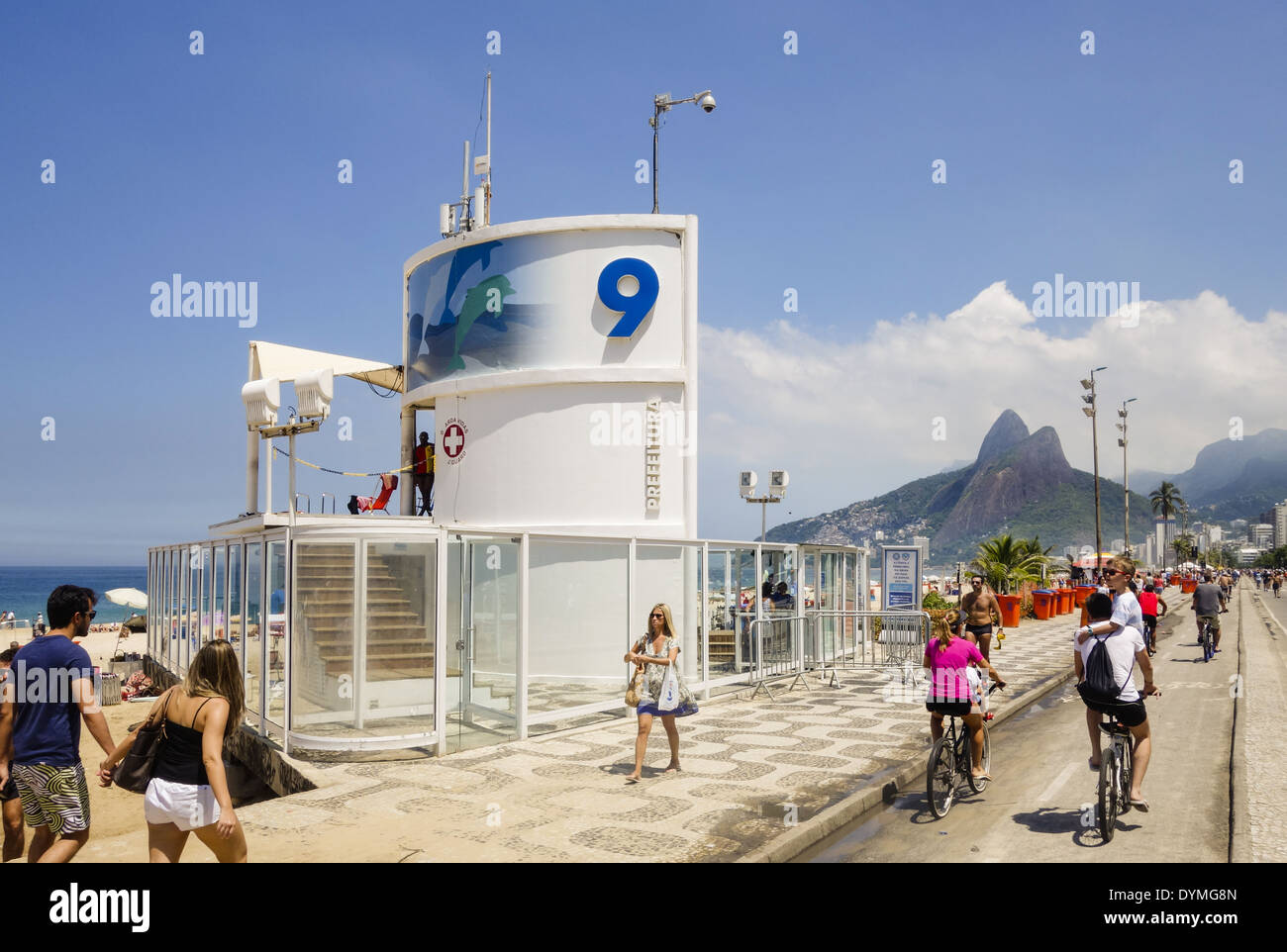 Rio De Janeiro, Brasilien Ipanema Beach, Posto 9 Stockfoto