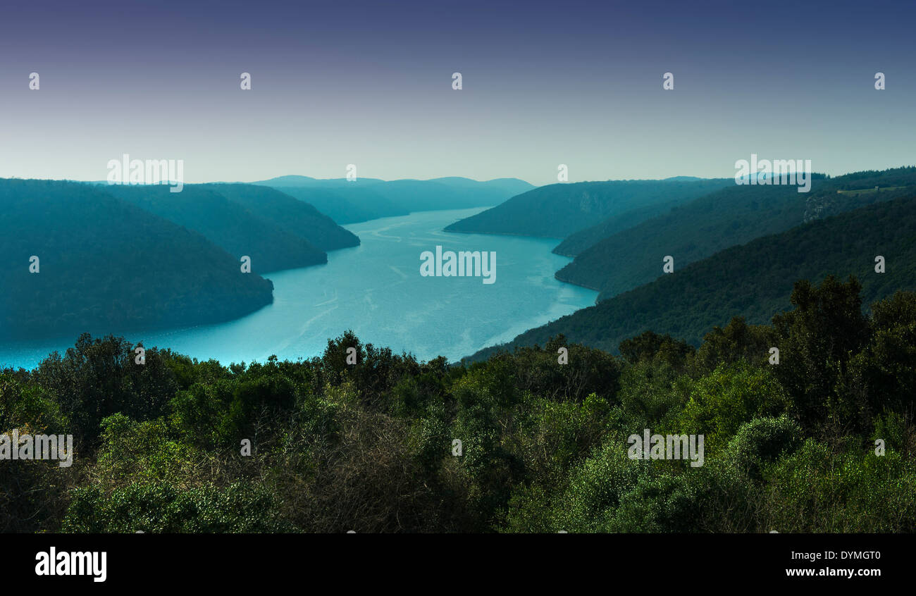 Kalk-Fjord in Istrien, Kroatien Stockfoto