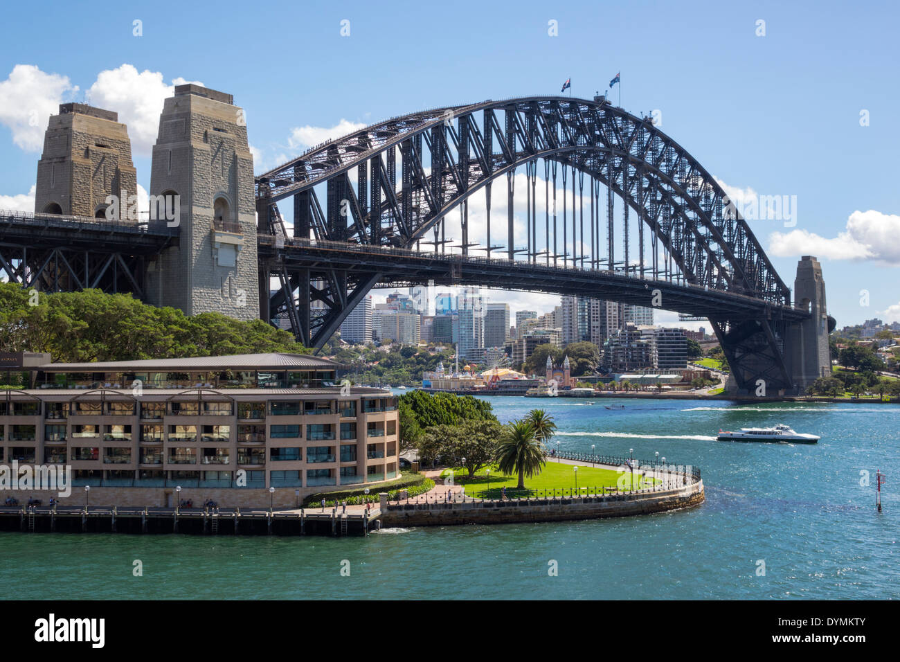 Sydney Australien, West Circular Quay, Sydney Harbour Bridge, Hafen, Parramatta River, Wasser, Park Hyatt, Hotel, Hickson Road Reserve, AU140308106 Stockfoto