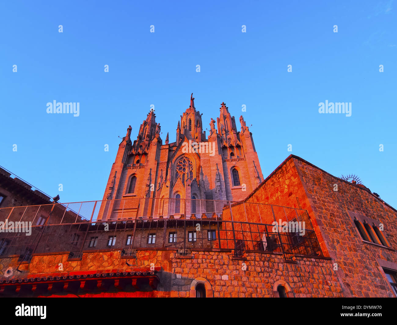 Tempel des Heiligsten Herzens Jesu am Berg Tibidabo in Barcelona, Katalonien, Spanien Stockfoto