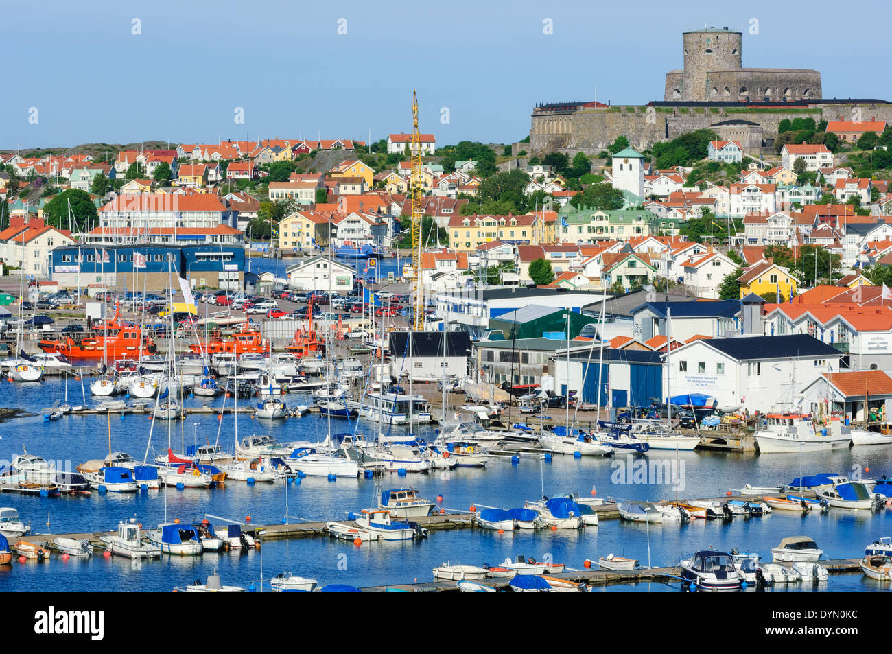 Hafen und Burg, Marstrand, Bohuslän, Schweden Stockfoto