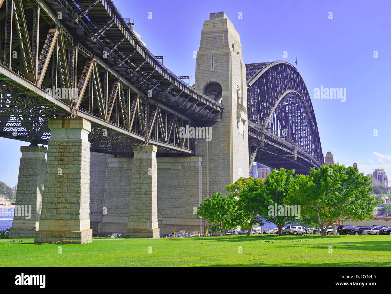 Sydney Harbour Bridge und die Skyline der Stadt, Sydney Australien Stockfoto
