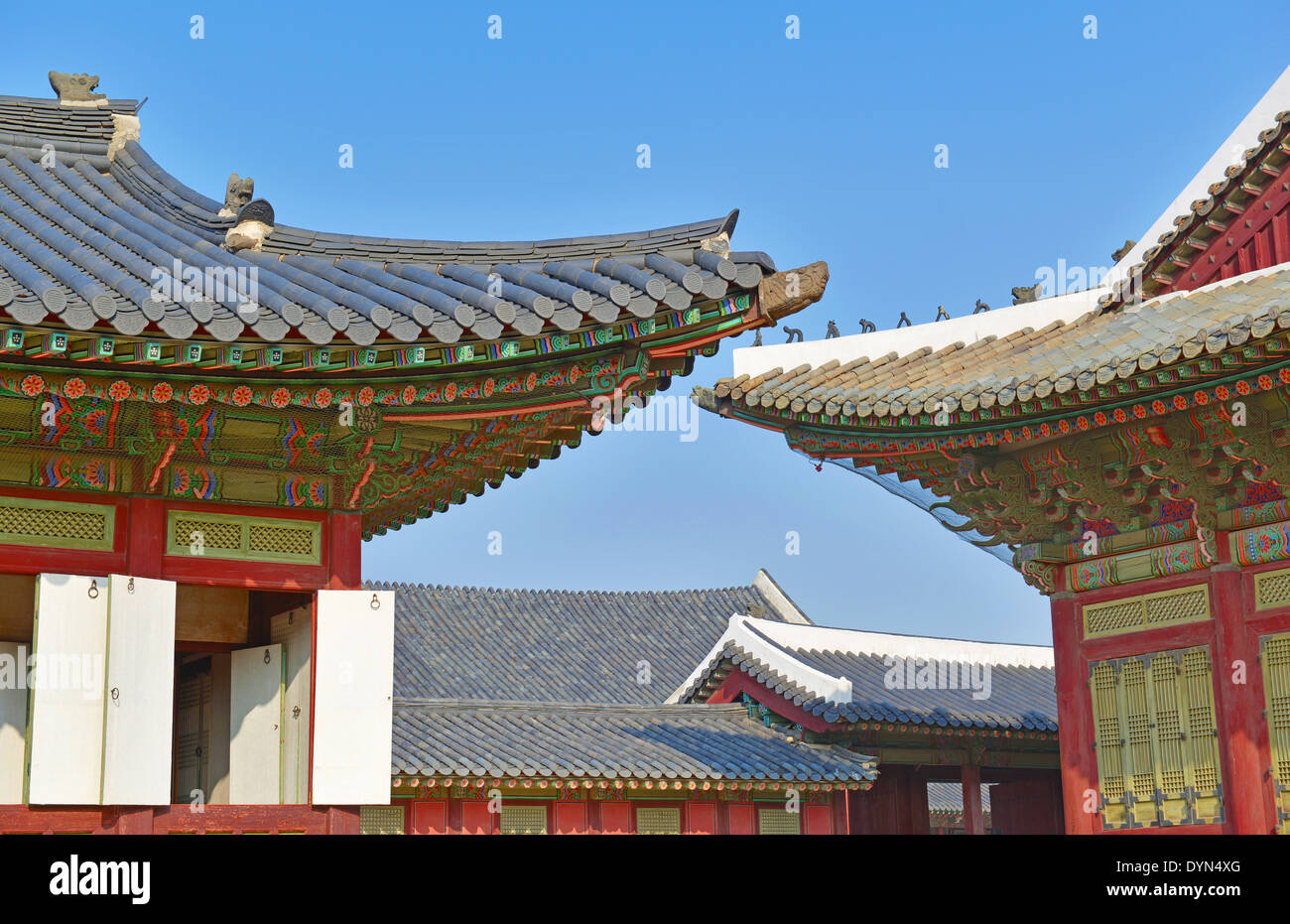 Traditionelle koreanische Architektur am Tempel, Seoul Korea Stockfoto