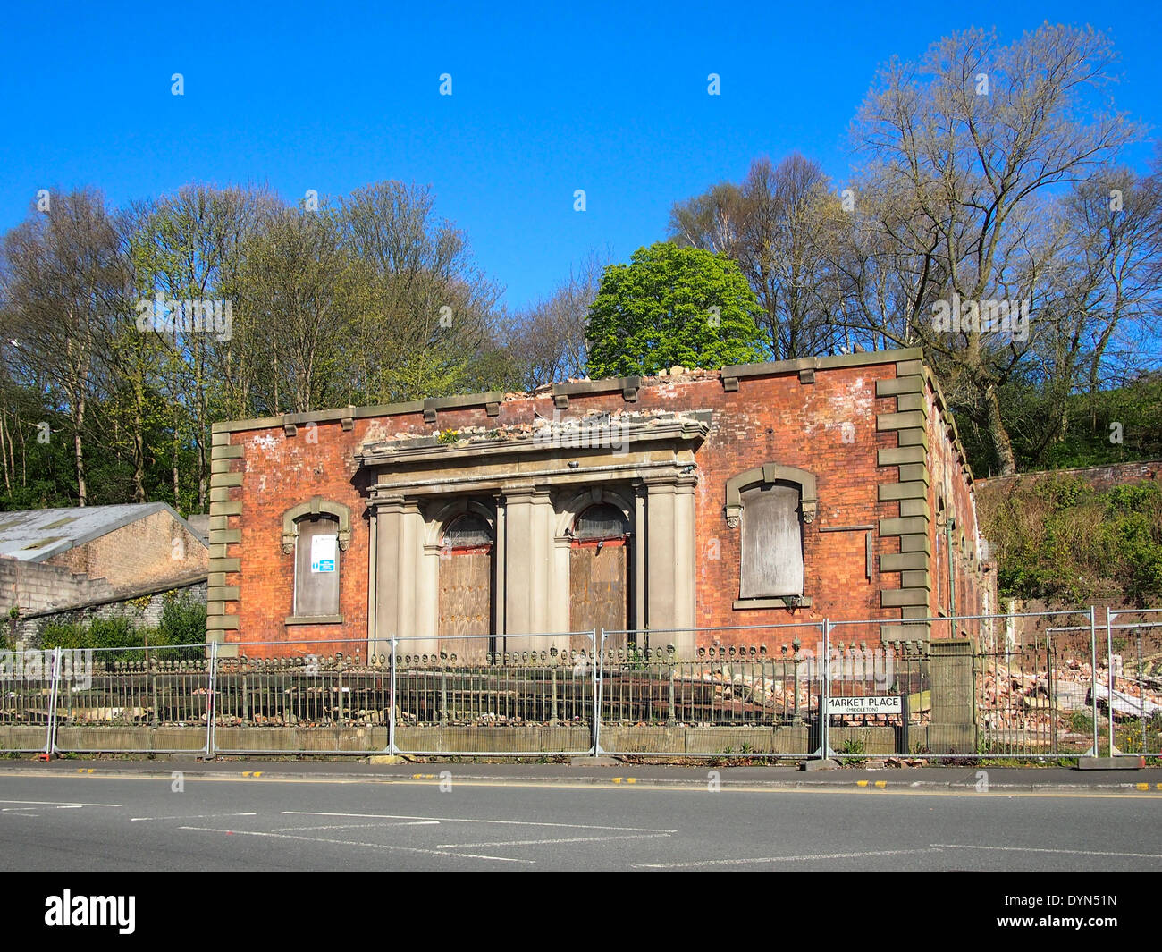 Die eingestürzten Providence United reformierte Kirche (URC) in Middleton, Greater Manchester Stockfoto