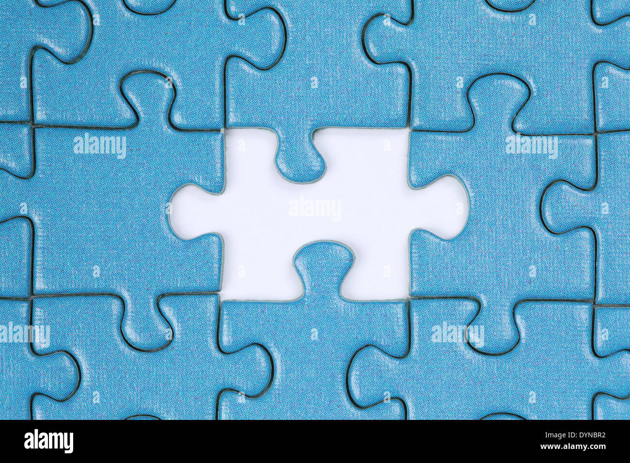 Puzzle mit das letzte fehlende Stück Stockfoto