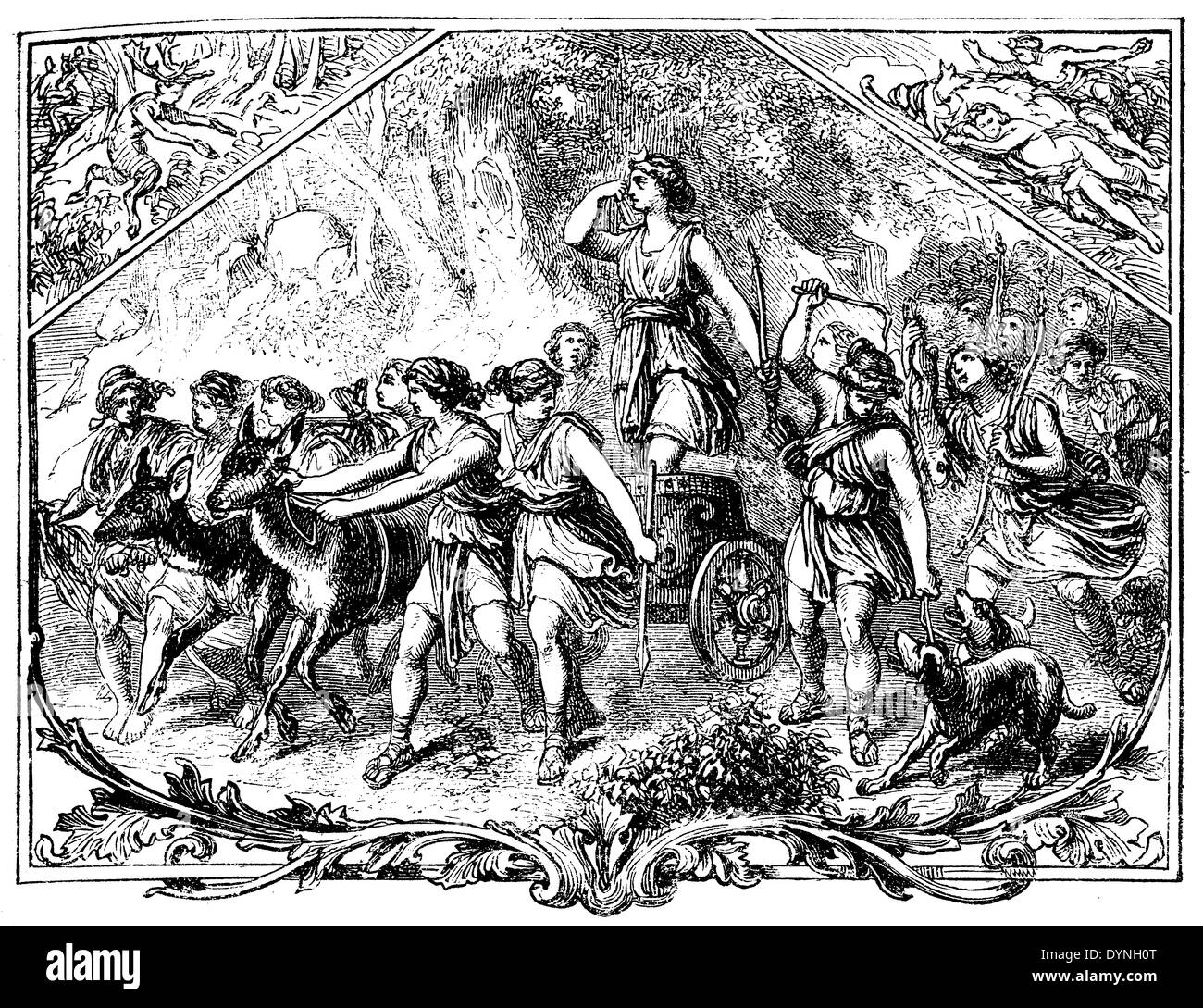 Jagdexpedition der Artemis, Göttin der Jagd, des Waldes und die Hüterin
