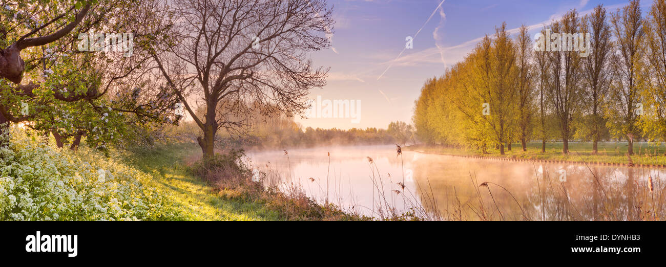 Ein Fluss im morgendlichen Sonnenlicht Stockfoto