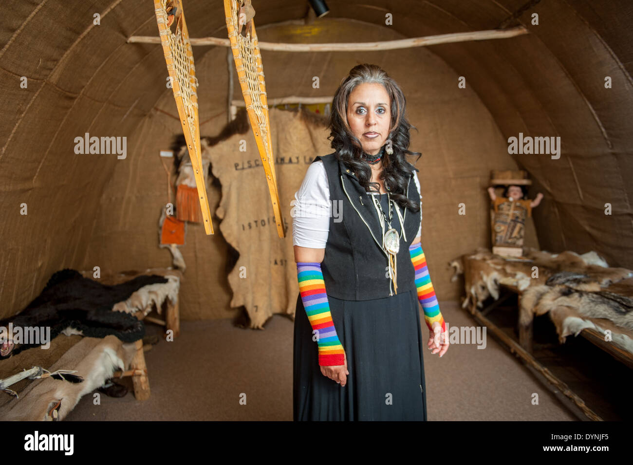 Piscataway Native American Frau in Waldorf MD Stockfoto