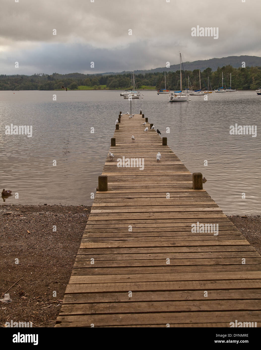 Promenade, Uleswater im englischen Lake District in der Grafschaft Cumbria. Stockfoto