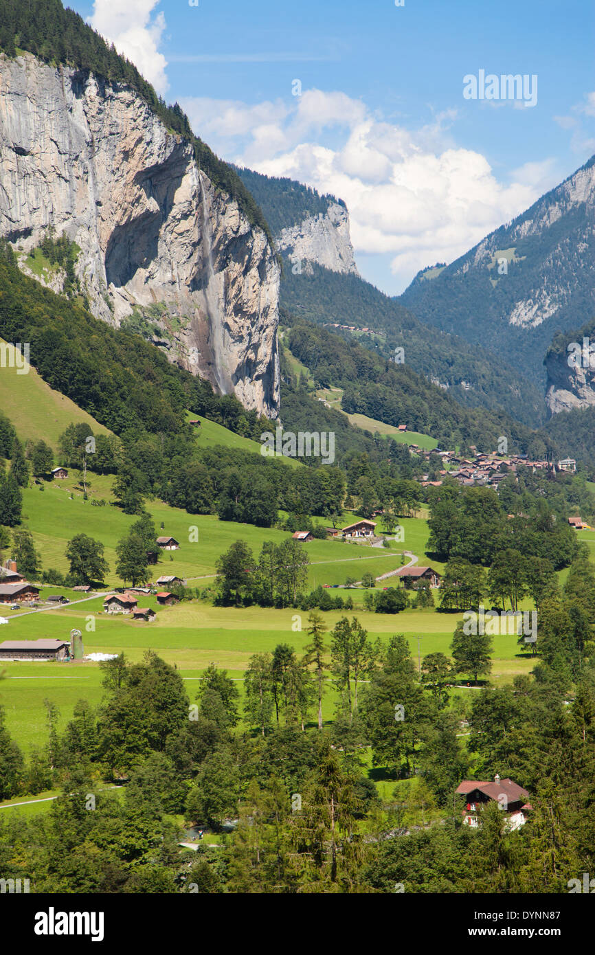 Lauterbrunnen Klippen im Berner Oberland, Schweiz. Stockfoto