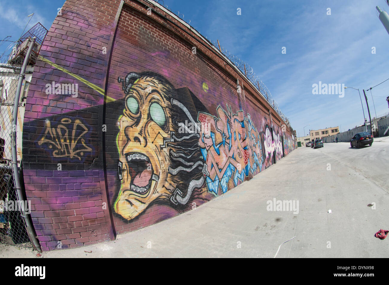 Ein Wandbild im Stadtteil Bushwick, Brooklyn in New York zu sehen Stockfoto