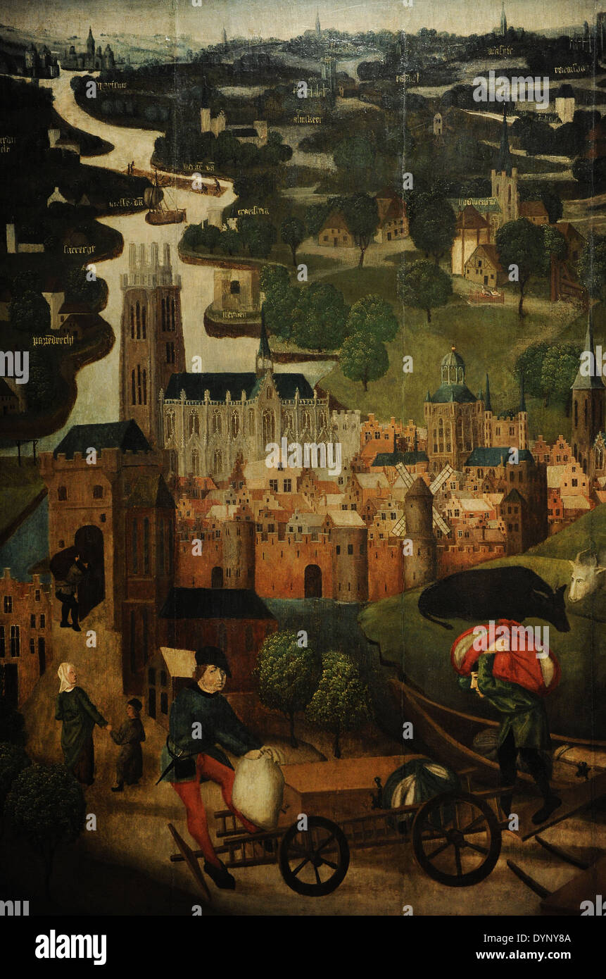 Meister der St. Elizabeth Panels, 15. Jahrhundert. Die Sankt Elisabethsflut, c. 1490-1495. Rijksmuseum. Amsterdam. Holland. Stockfoto