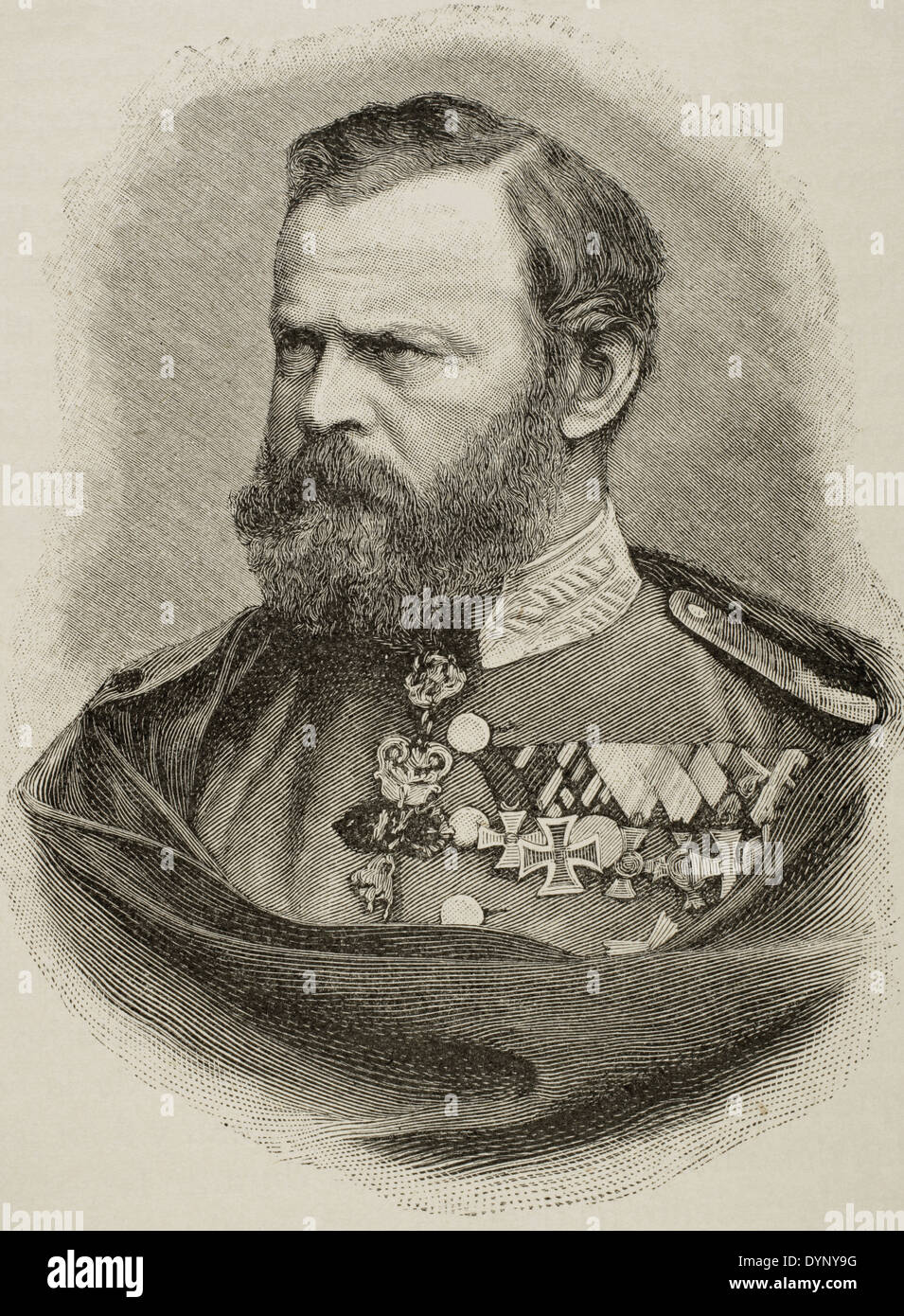 Prinz Luitpold von Bayern (1821-1912). Prince Regent und de-facto-König von Bayern. Gravur. Universalgeschichte, 1885. Stockfoto