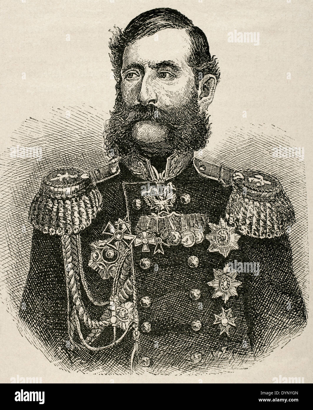 Michail Loris-Melikov (1826-1888). Russisch-armenischen Staatsmann. Gravur. Universalgeschichte, 1881. Stockfoto