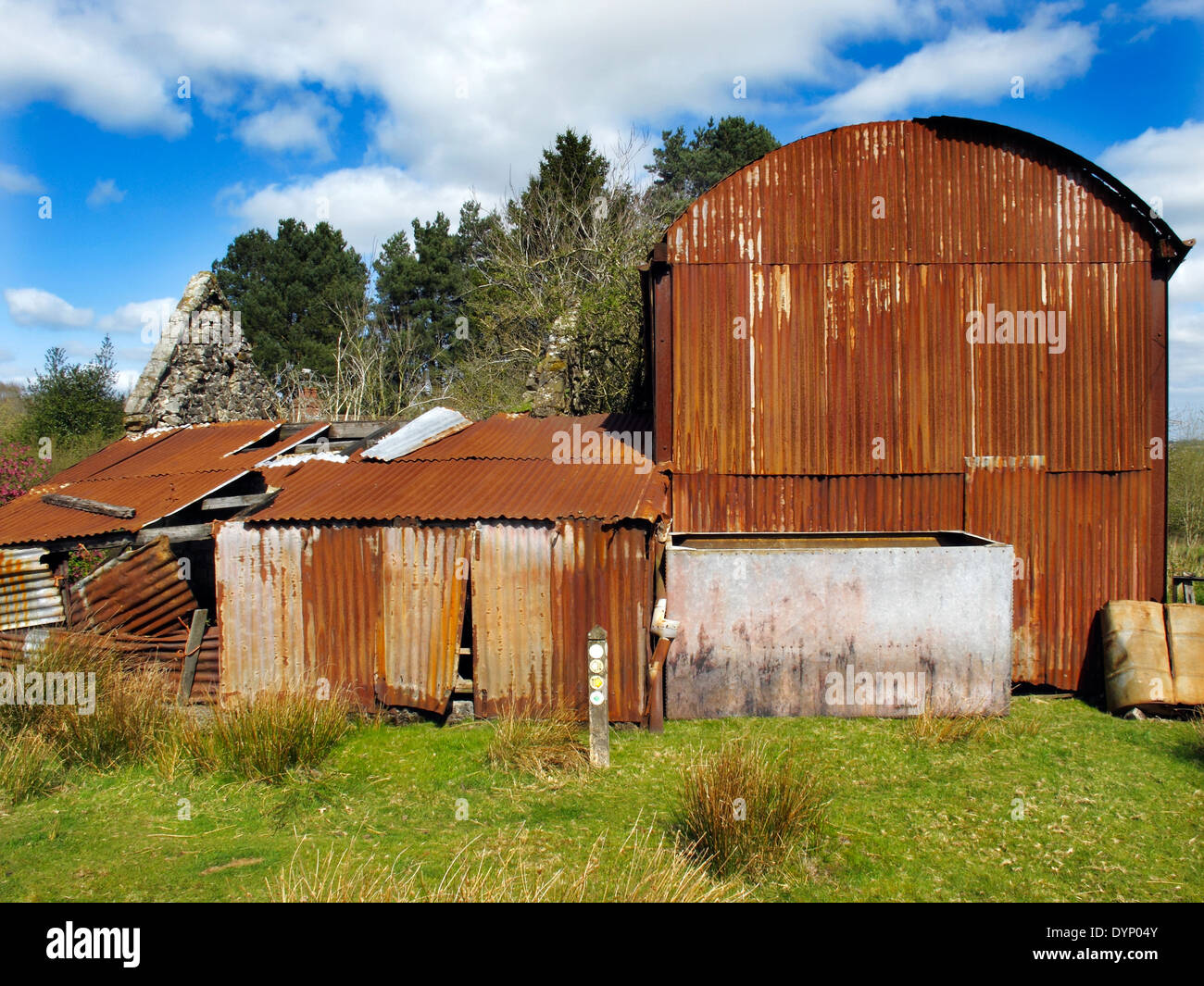 Rosten Wellpappe Scheune, Shropshire, England, UK Stockfoto