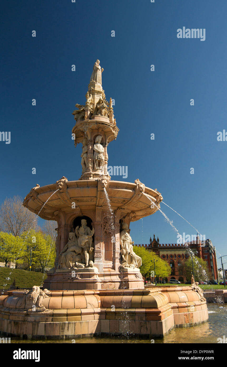 Doulton Brunnen auf Glasgow Green, Glasgow. Stockfoto