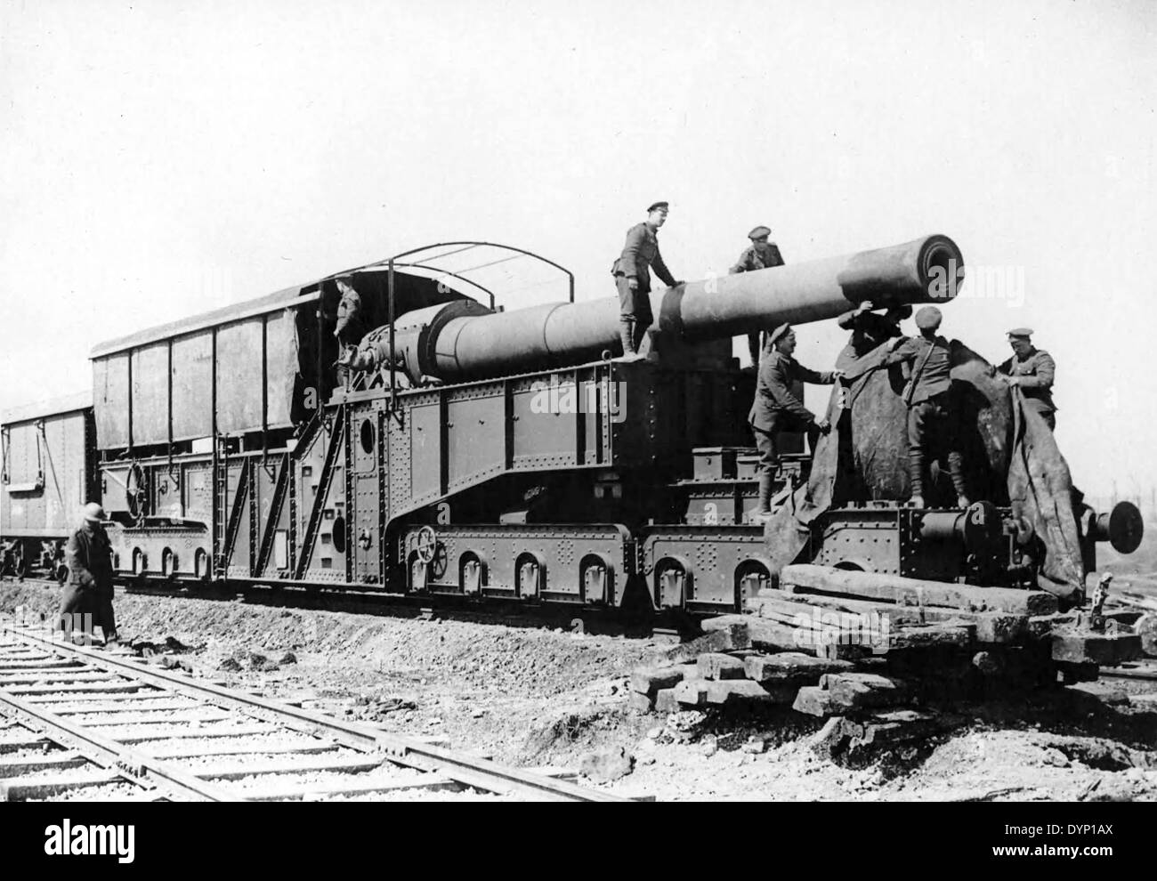 ARMSTRONG WHITWORTH 12 Zoll Bahn Gewehr bei Arras 1917 Stockfoto