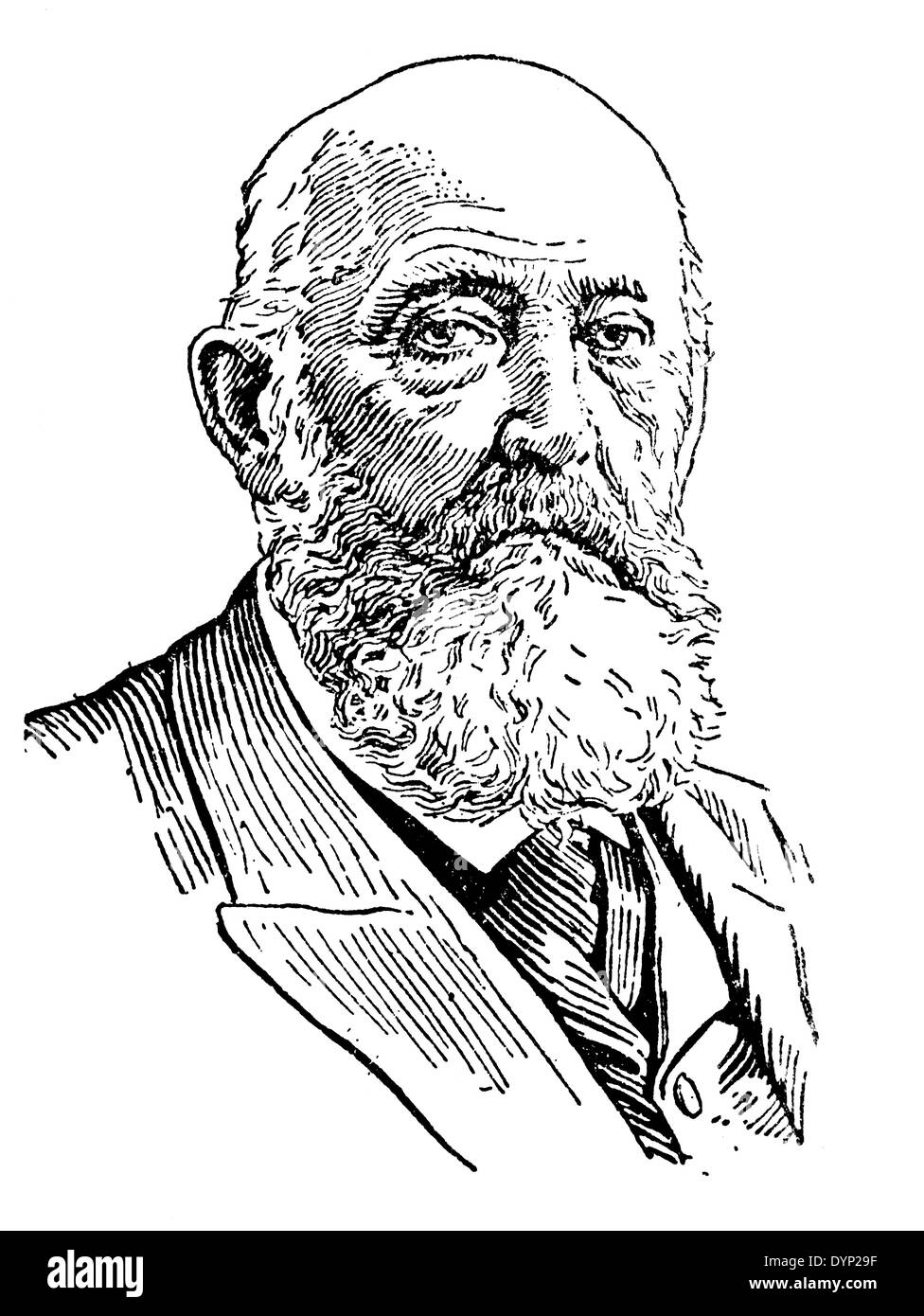 Adolf von Baeyer (1835 – 1917), deutscher Chemiker, Nobelpreisträger, Illustration aus sowjetischen Enzyklopädie, 1927 Stockfoto
