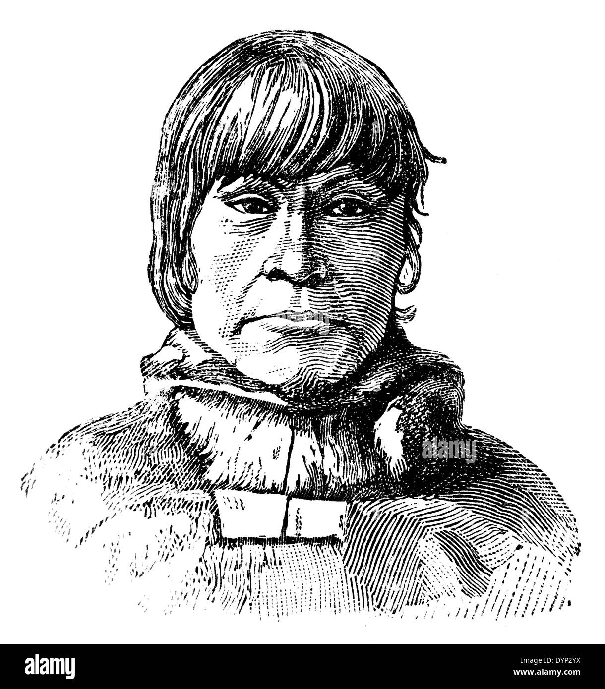 Eskimo Mann in traditioneller Kleidung, Illustration aus sowjetischen Enzyklopädie, 1926 Stockfoto