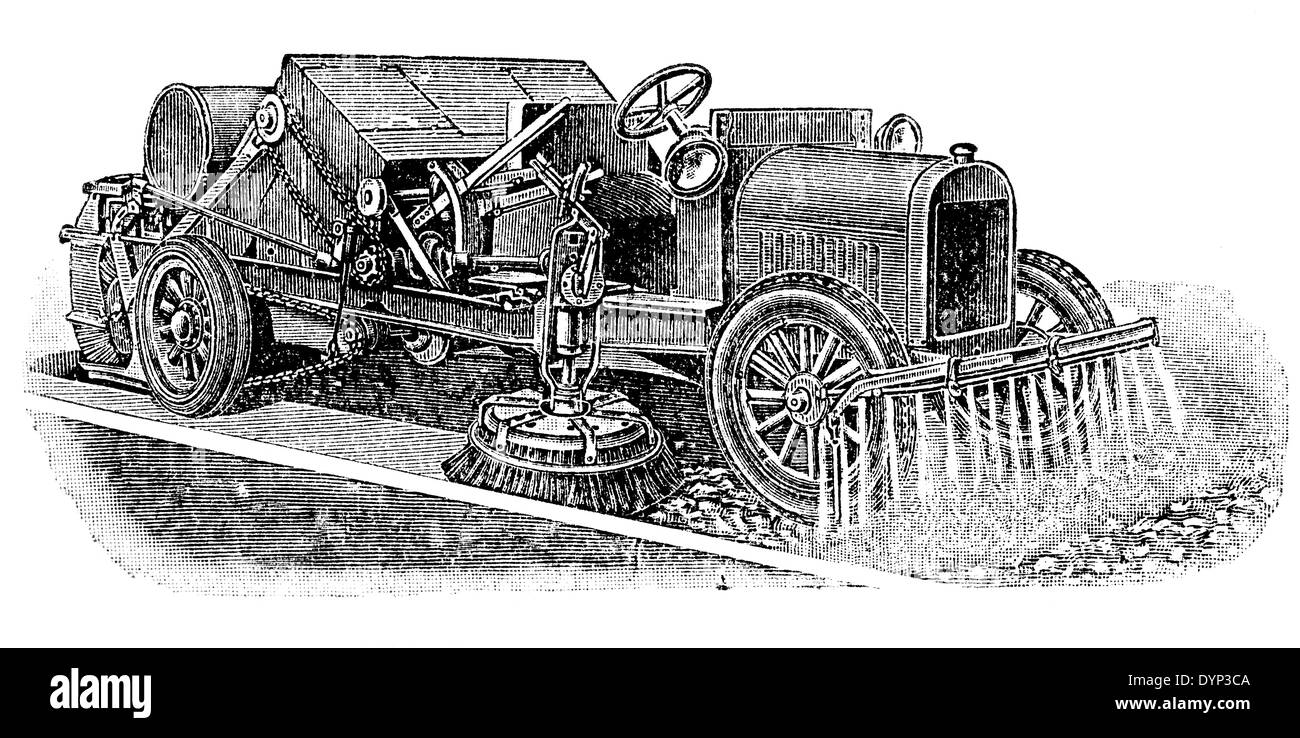 Vintage Straßenkehrer Auto (1920er Jahre), Illustration aus sowjetischen Enzyklopädie, 1926 Stockfoto