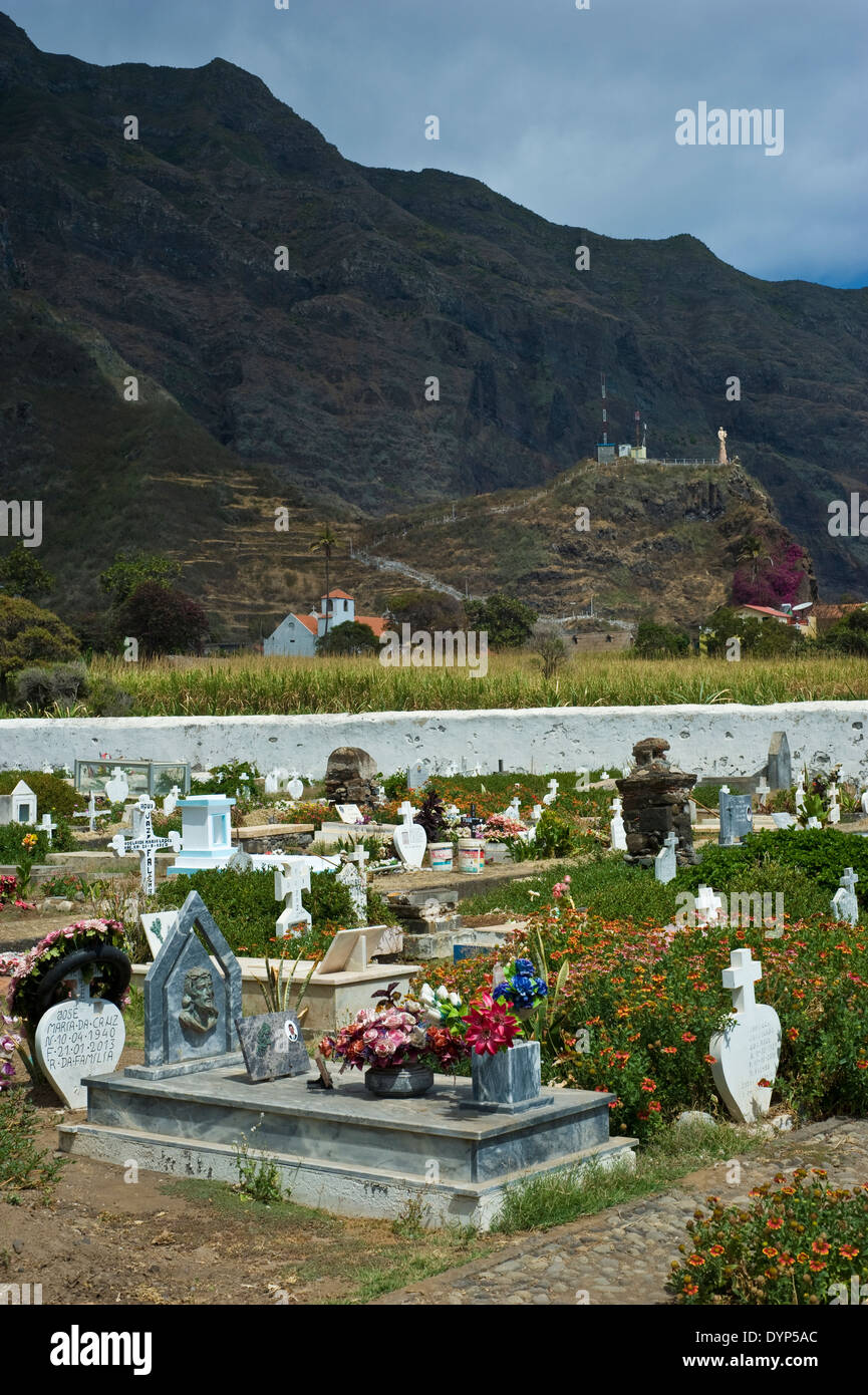 Paul - ein Dorf auf der östlichen Küste von Santo Antao Insel im Archipel Cabo Verde vor Afrikas Küste. Stockfoto