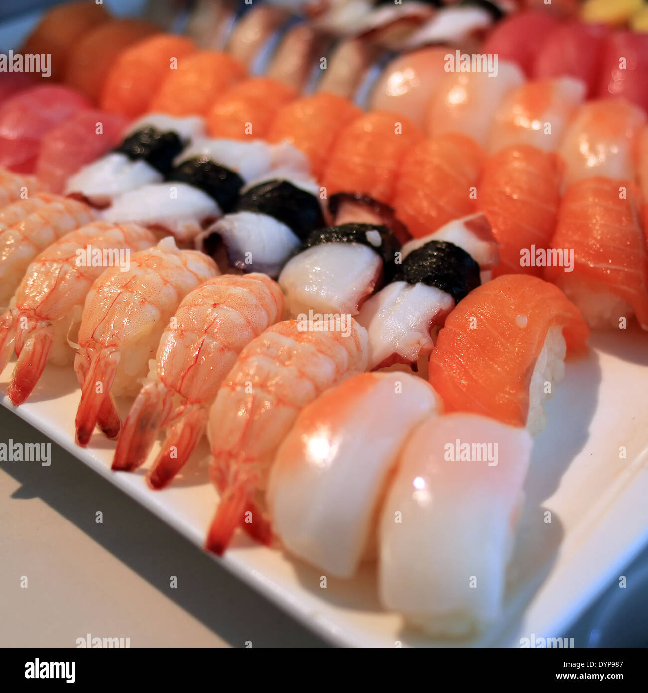 Nahaufnahme von Sushi Rollen traditionelles japanisches Essen Stockfoto