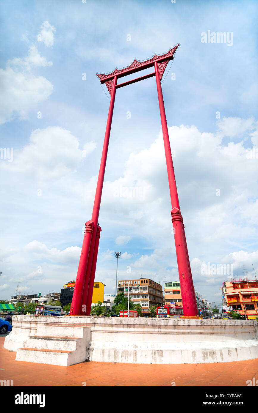 Historischen Red Giant Swing, Sao Ching Cha, Bangkok, Thailand Stockfoto