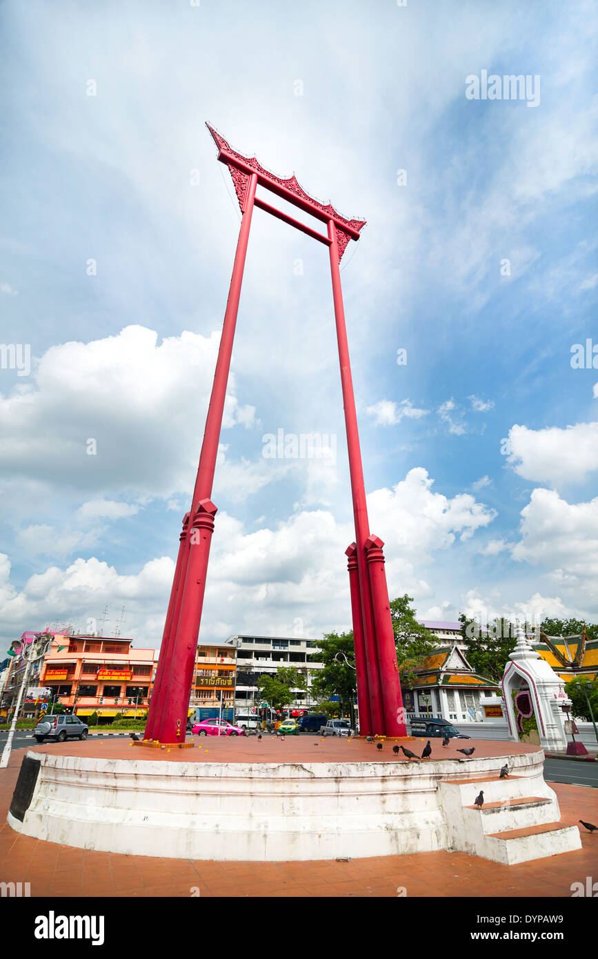 Historischen Red Giant Swing, Sao Ching Cha, Bangkok, Thailand Stockfoto