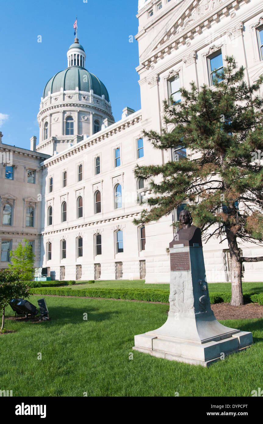 USA, Indiana, Indianapolis.  Das Indiana Statehouse beherbergt die Generalversammlung, Gouverneure Büro- und Supreme Court of Indiana. Stockfoto