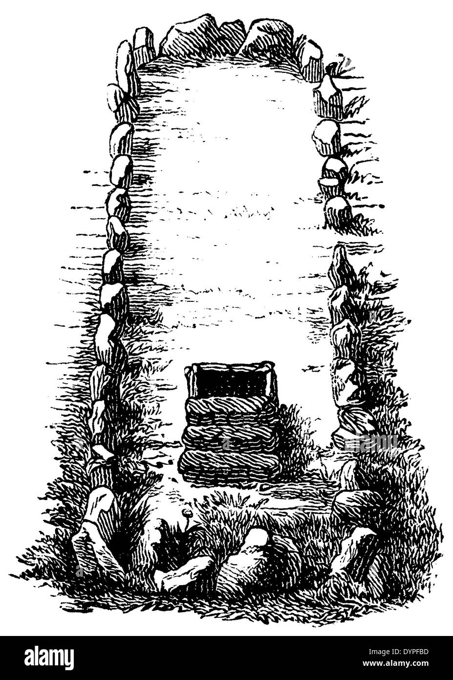 Megalith Grab auf Rügen Stockfoto