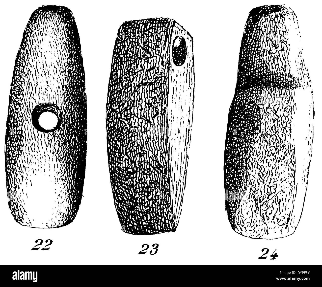 Denkmäler aus der Eiszeit, Steinzeit; Stein-tool Stockfoto