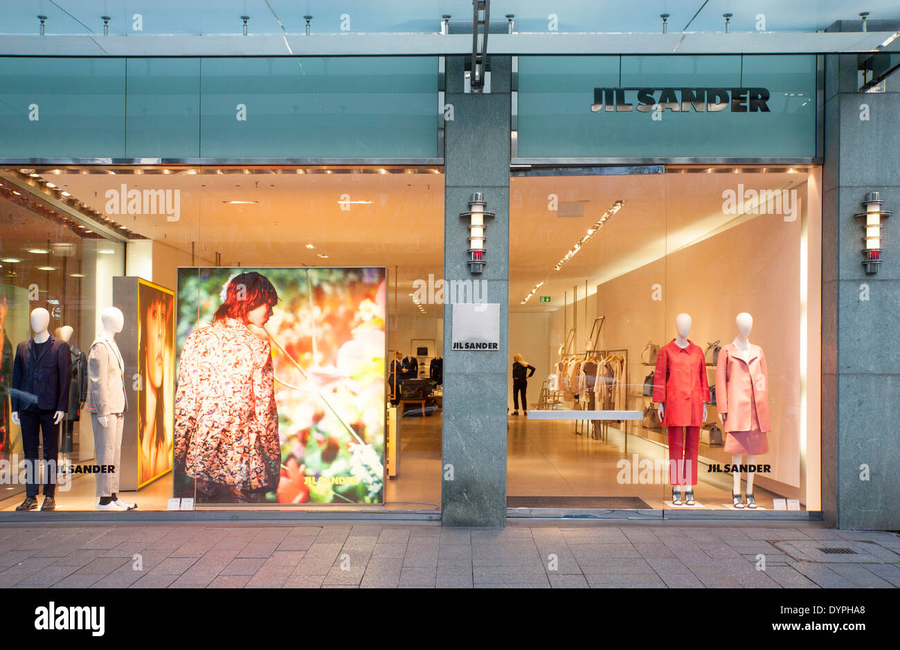 Boutique Mode-Label Jil Sander auf der Königsallee, Düsseldorf Stockfoto