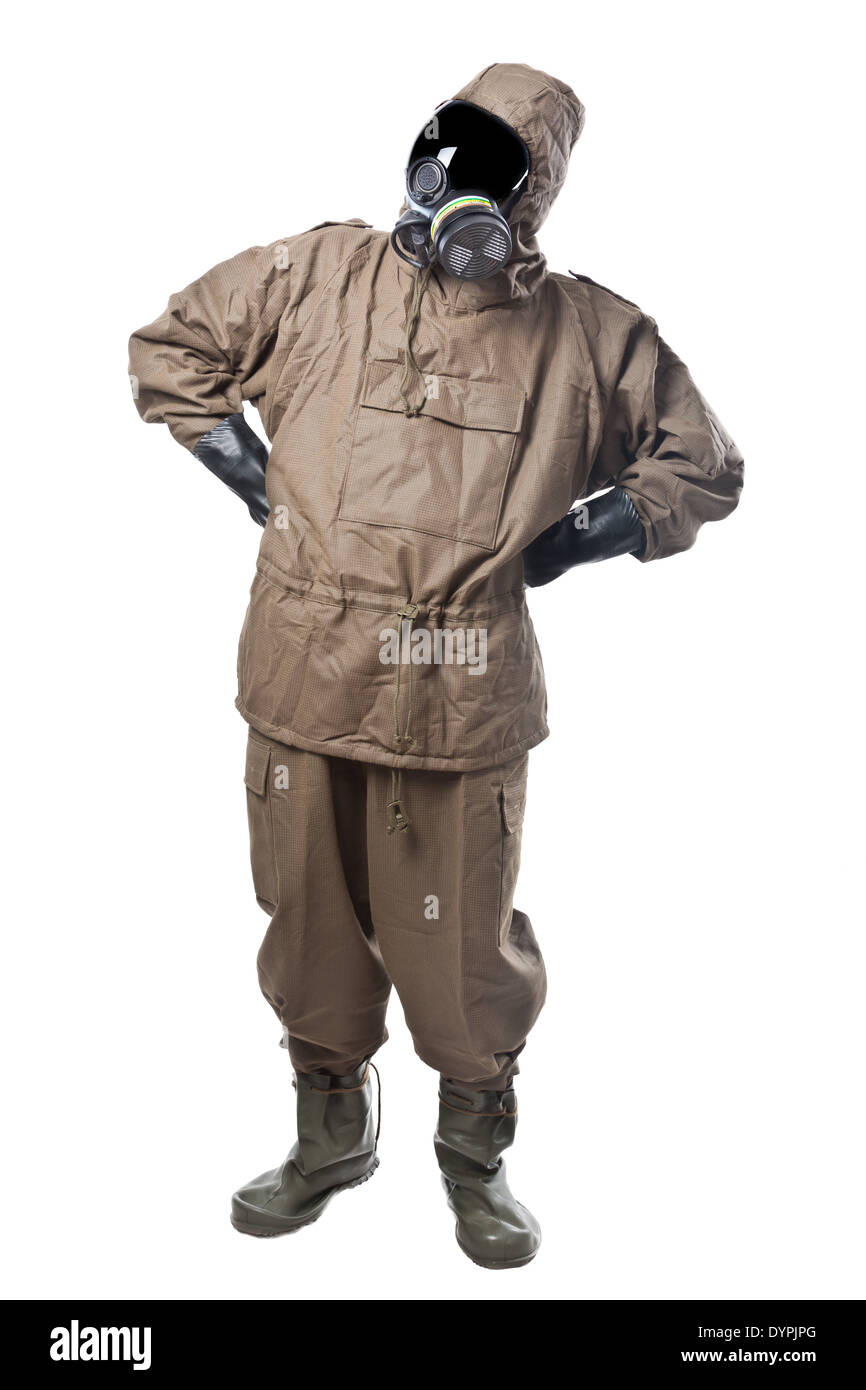 Ein Mann trägt einen Anzug NBC (Nuclear - biologisch - chemisch) Stockfoto