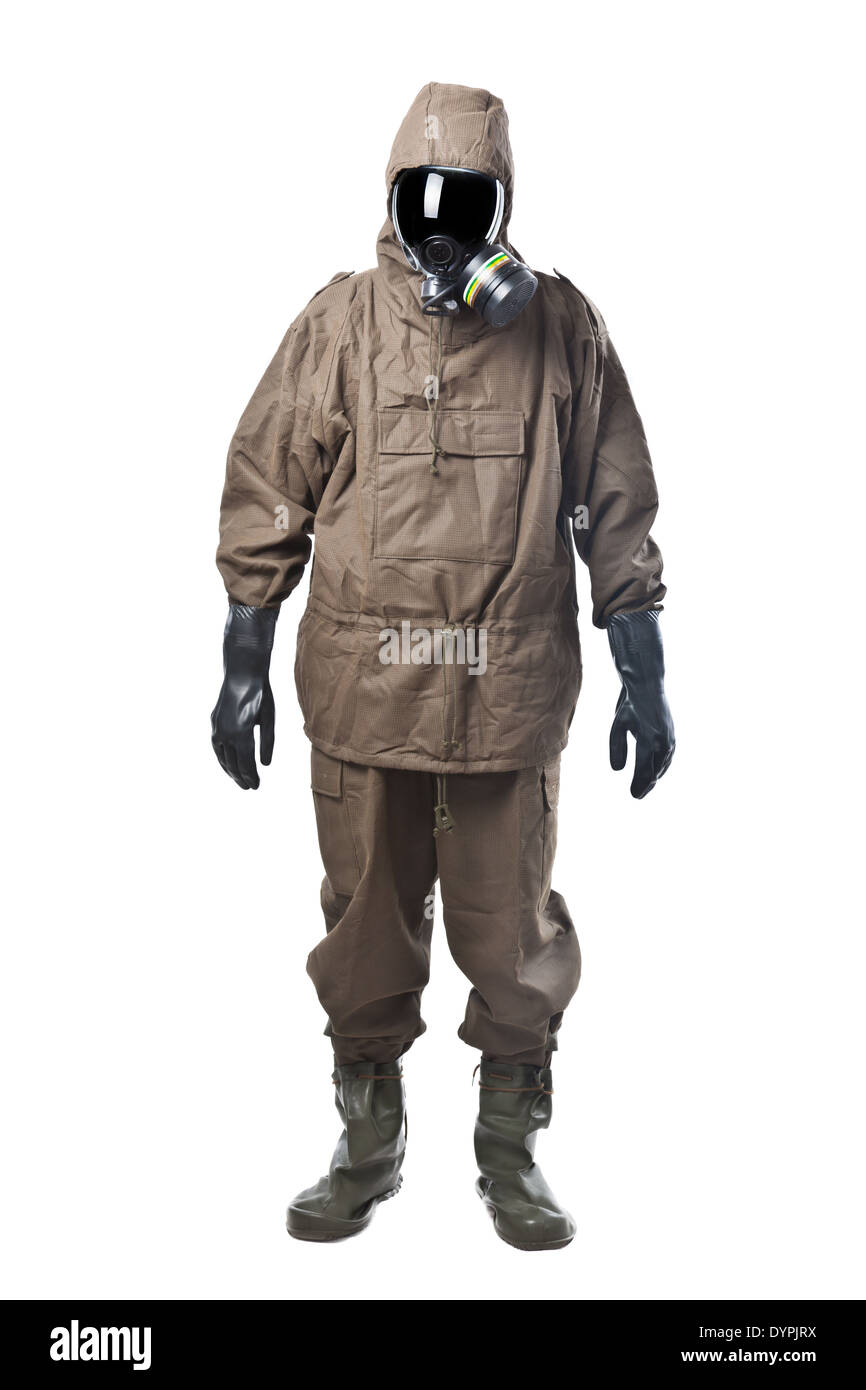 Ein Mann trägt einen Anzug NBC (Nuclear - biologisch - chemisch) Stockfoto