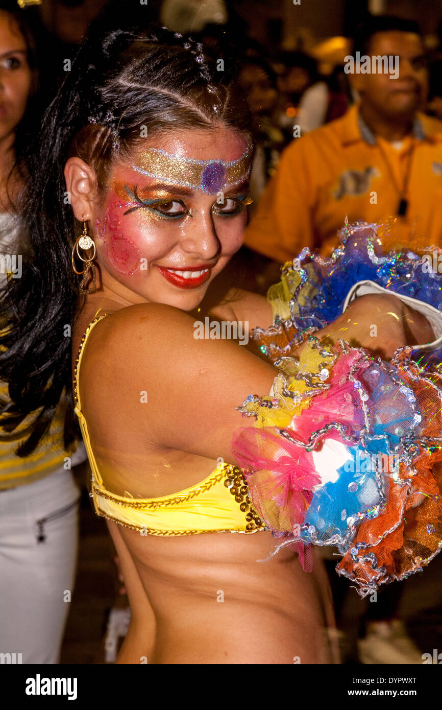 Schöne Mädchen, Cozumel Karneval, Insel Cozumel, Quintana Roo, Mexiko Stockfoto