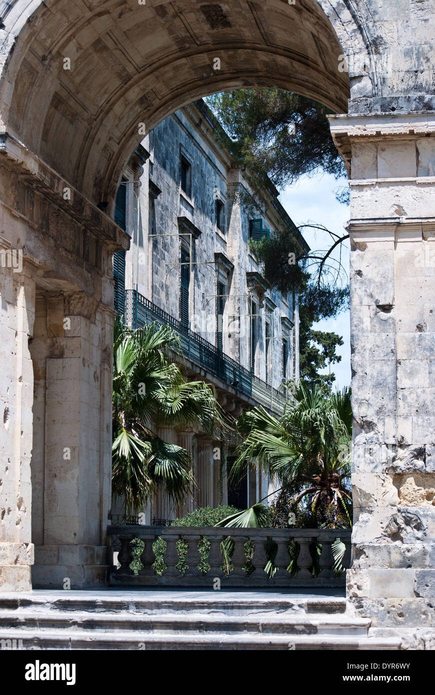 Venezianische Architektur in Korfu Stockfoto