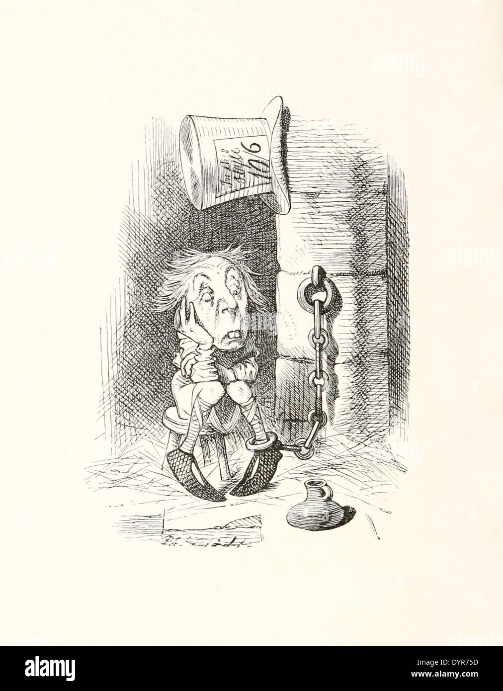 "Die Hutmacher eingesperrt" von John Tenniel (1820-1914) Abbildung von Carrolls "Through the Looking-Glass" veröffentlichte im Jahre 1871. Stockfoto