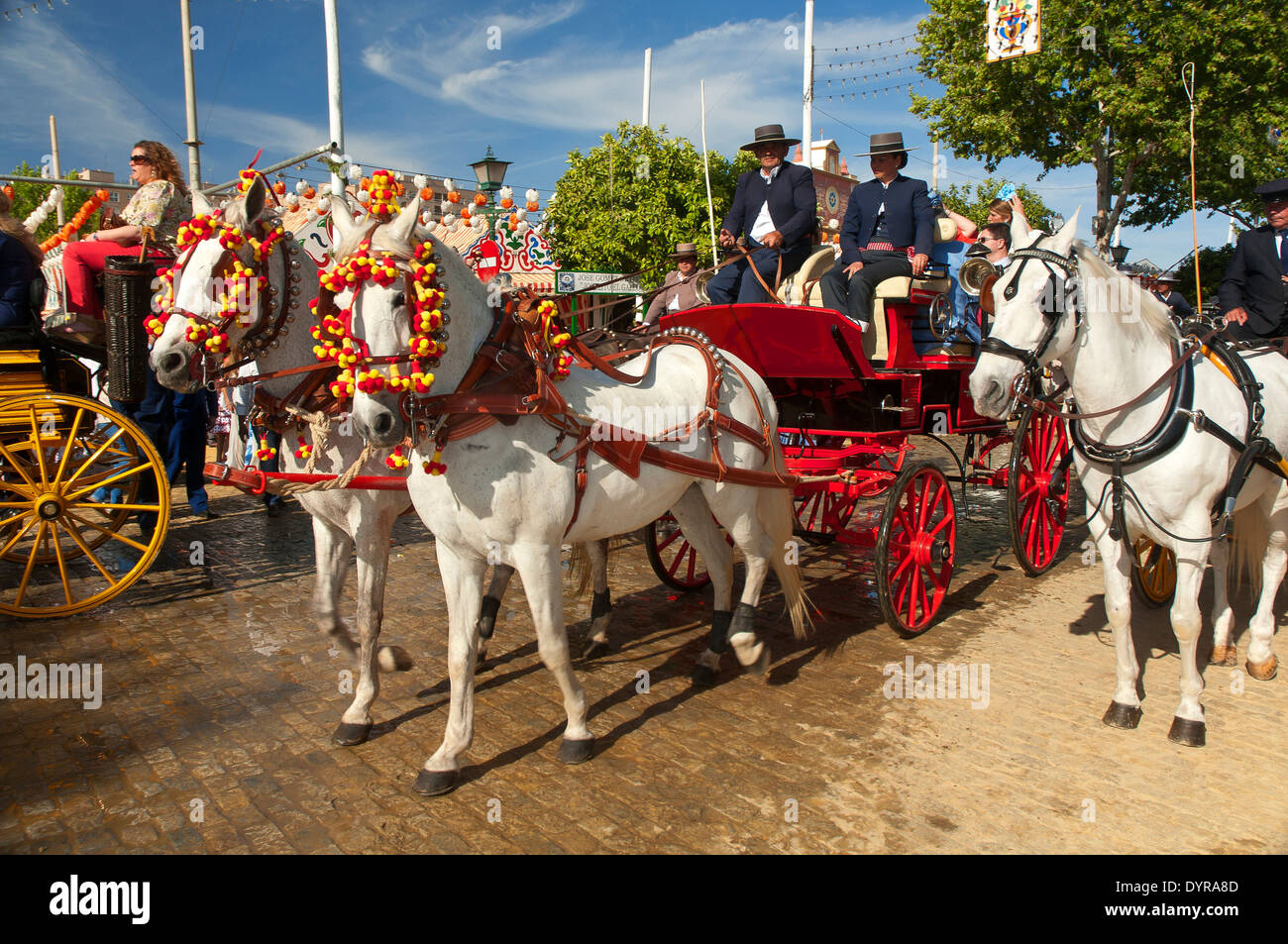April Fair, Pferdekutsche, Sevilla, Region von Andalusien, Spanien, Europa Stockfoto