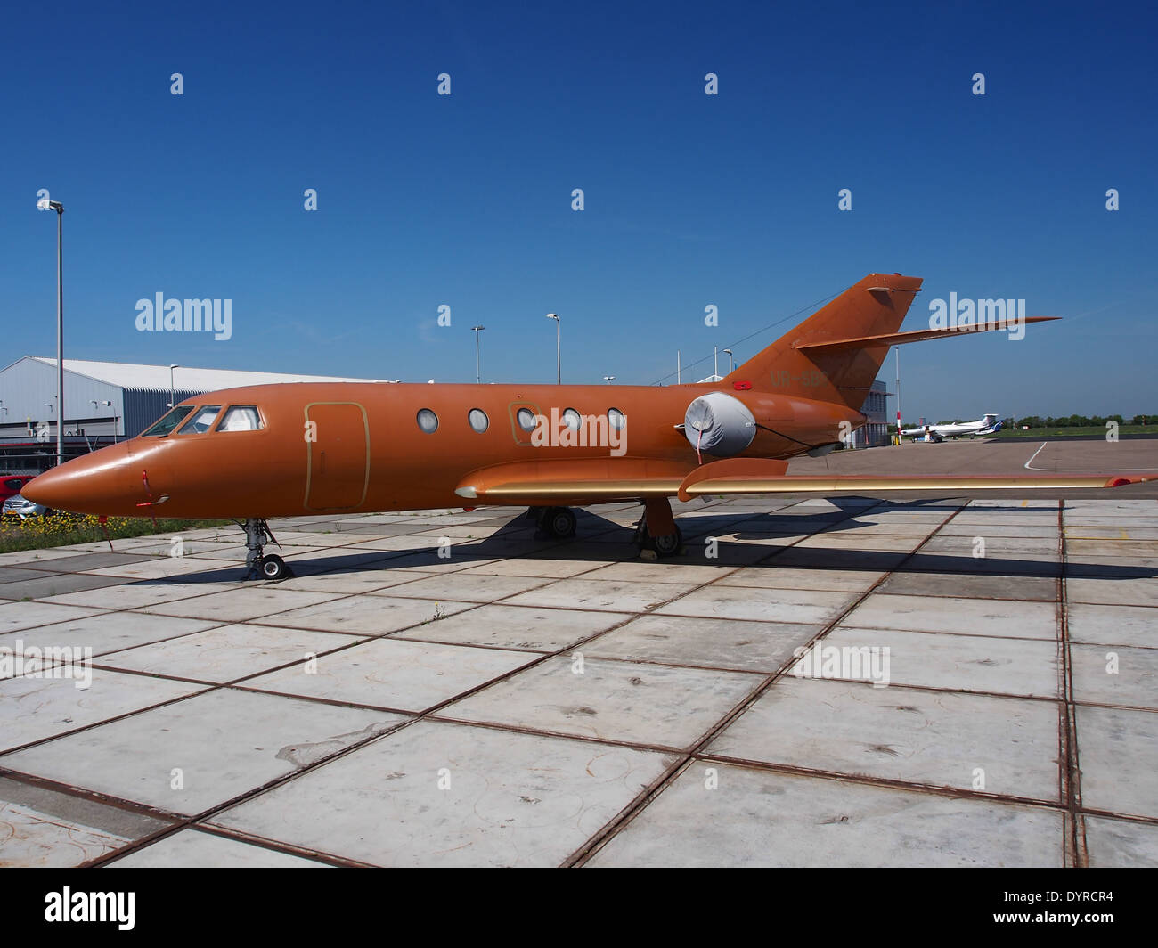 UR-SBS Dassault Falcon (Mystere) 20C-5 bei Haag Flughafen Rotterdam (RTM - EHRD) Stockfoto