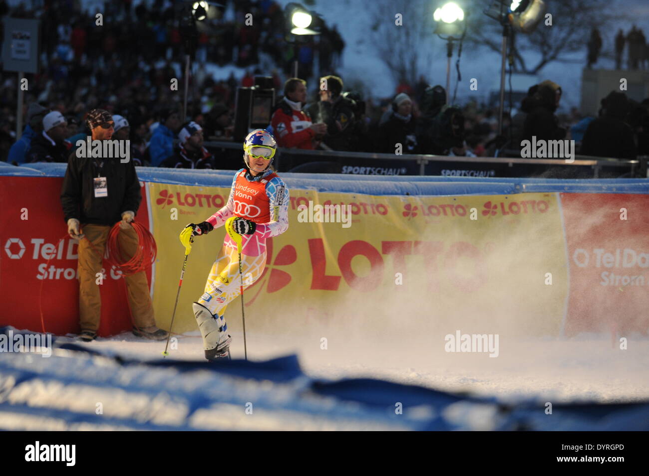 Lindsey Vonn bei der FIS Alpine Ski World Cup in München, 2011 Stockfoto