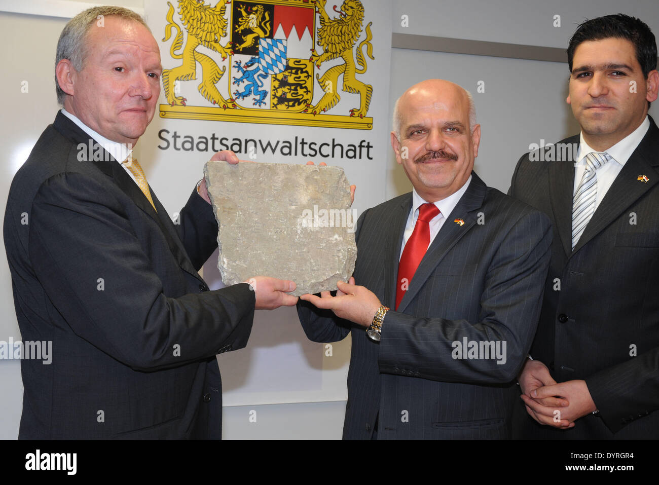 Alte Steintafeln zurückkehren aus München Irak, 2010 Stockfoto