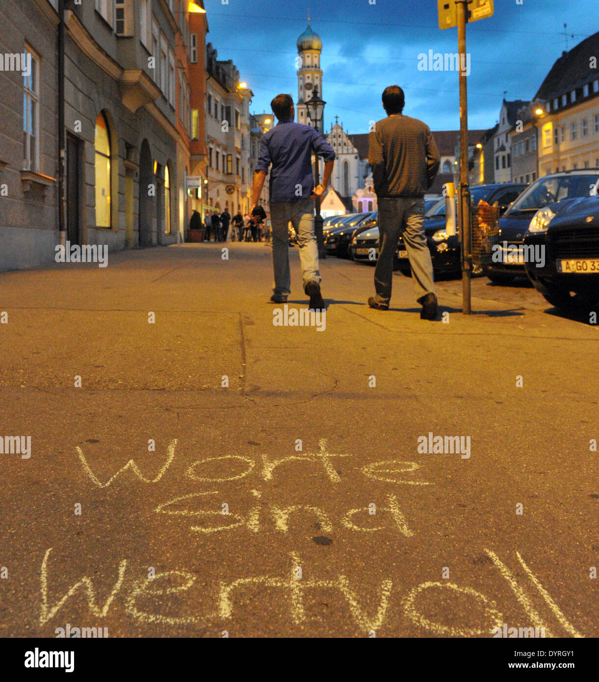"Worte Sind Wertvoll", ein Protest von Journalisten in Augsburg, 2011 Stockfoto