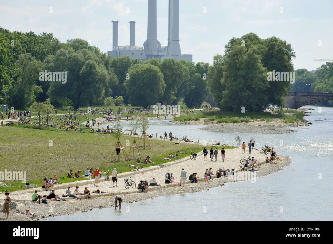 Die renaturierte Isar in München, 2011 Stockfoto